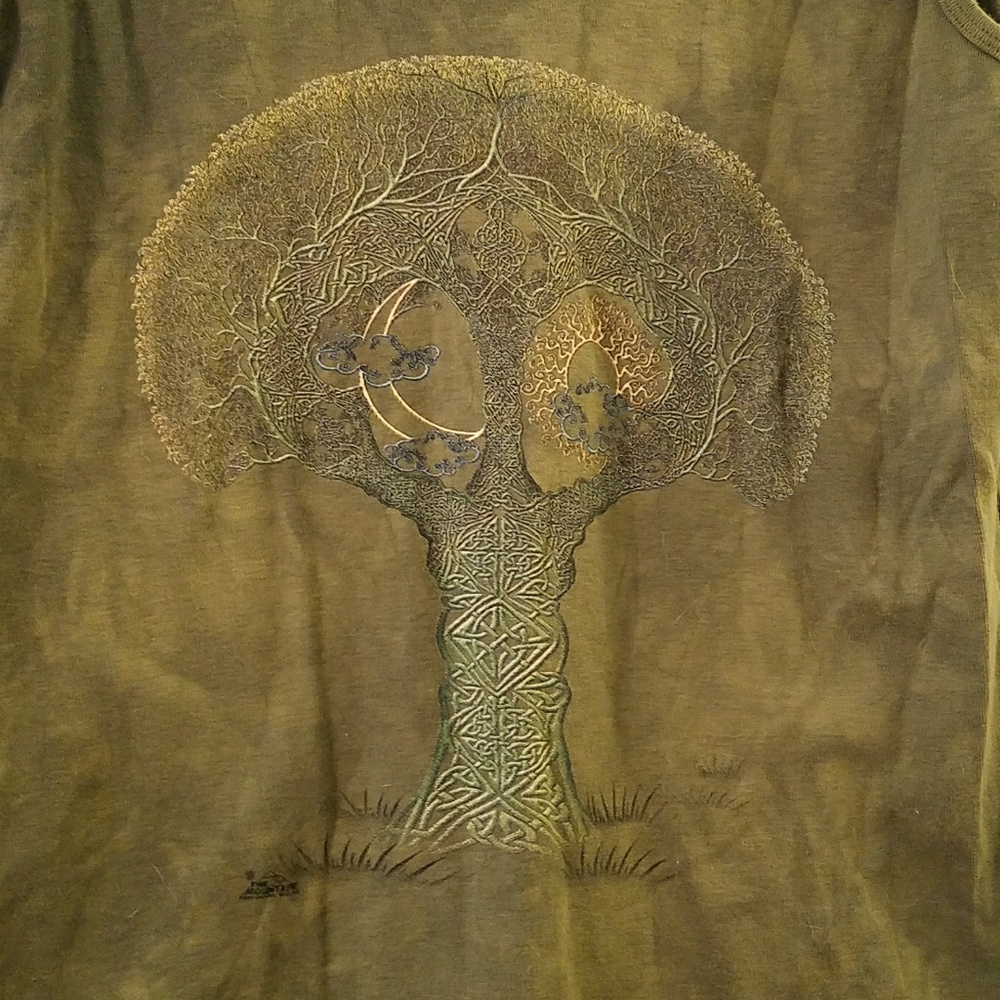 Tye dye green tree of life tank top